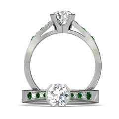 Adelina Round Brilliant Diamond Ring in 18kt White Gold AU